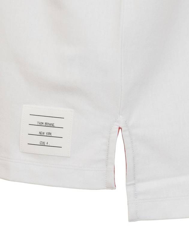 RWB Stripe Polo Shirt White - THOM BROWNE - BALAAN 4