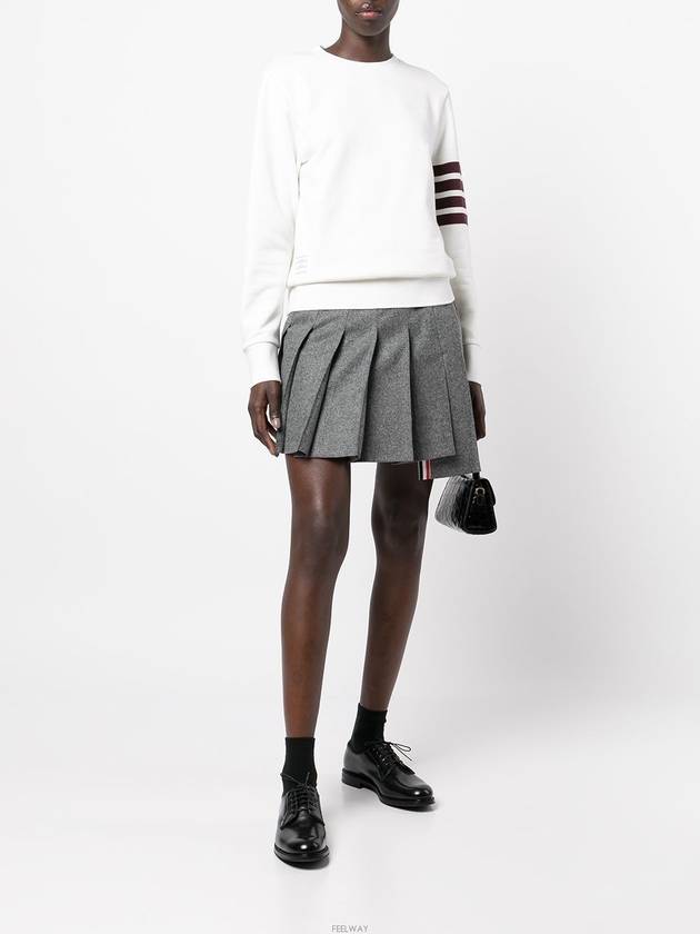 4 Bar Logo Loopback Crewneck Sweatshirt White - THOM BROWNE - BALAAN 4