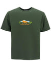 Outdoor Profile Fox Short Sleeve T-Shirt Green - MAISON KITSUNE - BALAAN 1