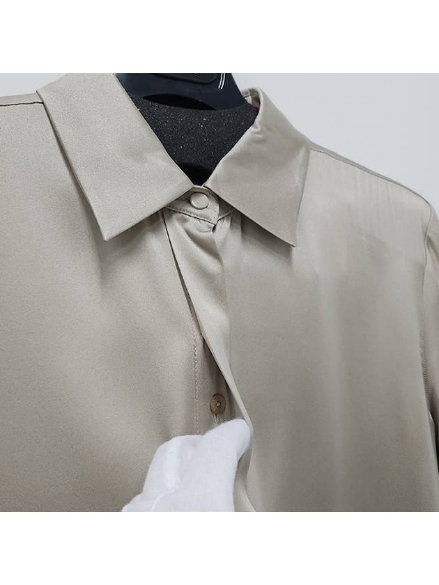 Anversa Silk Satin Shirt Beige - MAX MARA - BALAAN 5