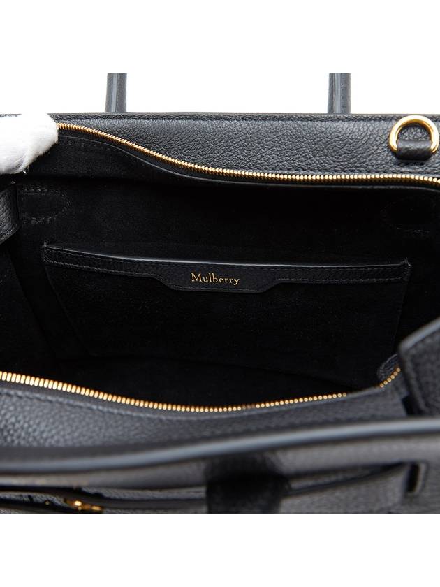 Bayswater Zipped Mini Classic Grain Tote Bag Black - MULBERRY - BALAAN 11