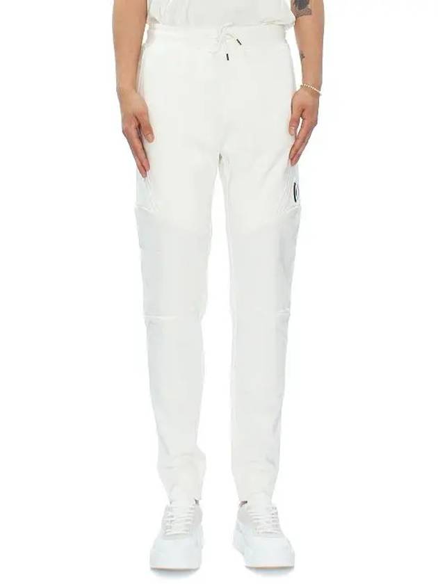 Diagonal Raised Fleece Track Pants White - CP COMPANY - BALAAN 3