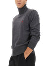 Heart Logo Wool Turtleneck Grey - AMI - BALAAN 5