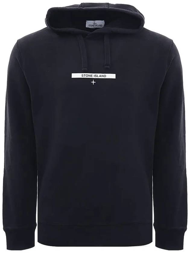 Micro Logo Print Hoodie Navy - STONE ISLAND - BALAAN 2