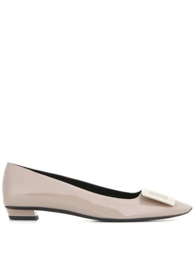 Belle Vivier Metal Buckle Flat Beige - ROGER VIVIER - BALAAN 1