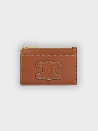 Zipper Smooth Lambskin Card Wallet Tan - CELINE - BALAAN 2