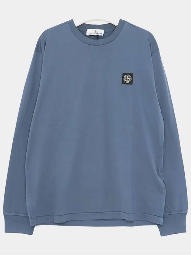 Logo Patch Cotton Jersey Long Sleeve T-Shirt Grey Marl - STONE ISLAND - BALAAN 4