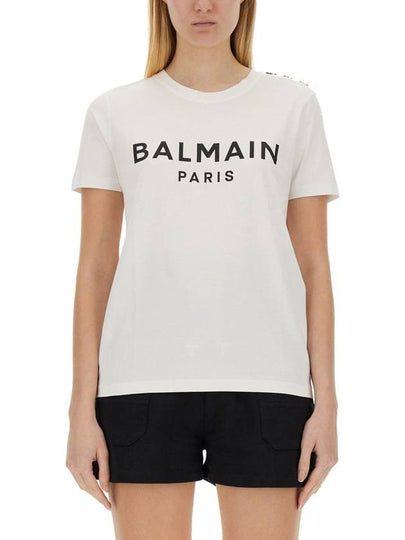 Logo Crew Neck Short Sleeve T-Shirt White - BALMAIN - BALAAN 2