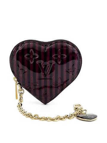 Berni key ring heart coin purse wine black gold plated 4ET1048 - LOUIS VUITTON - BALAAN 1