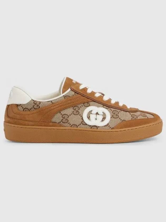 Women s sneakers with interlocking G detail brown suede 812656AAEGA2741 - GUCCI - BALAAN 1