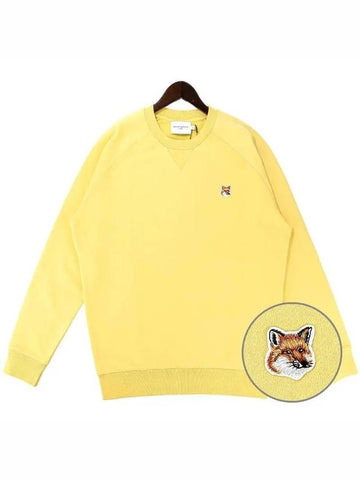 Men s Fox Head Sweatshirt AM00303KM0001 SOFT YELLOW 271956 - MAISON KITSUNE - BALAAN 1