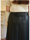 Dignity Leather Long A Line Skirt Black - MICANE - BALAAN 4