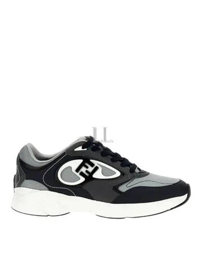 Forward Mesh Leather Low Top Sneakers Grey - FENDI - BALAAN 2