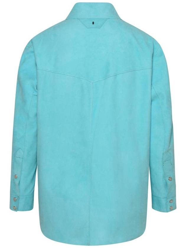 Salvatore Santoro Light Blue Shirt In Suede - SALVATORE SANTORO - BALAAN 3