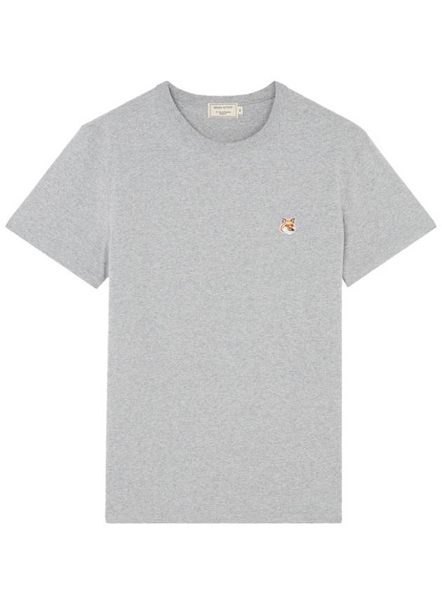 Fox Head Patch Classic Short Sleeve T-Shirt Grey Melange - MAISON KITSUNE - BALAAN 2