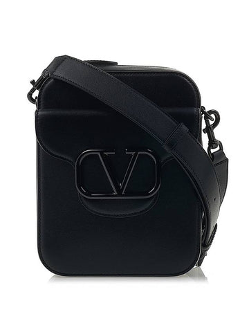 Signature V Logo Cross Bag Black - VALENTINO - BALAAN 1