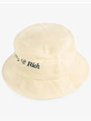 Embroidered Logo Cotton Bucket Hat Cream - SPORTY & RICH - BALAAN 4