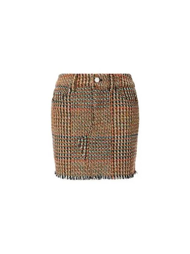 STELLA McCARTNEY Check Pattern Tweed Skirt Camel - STELLA MCCARTNEY - BALAAN 1