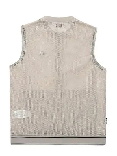 Shoulder shirring point full open mesh vest 9843LZVPBEIGE - BLACK&WHITE - BALAAN 2