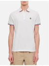 Logo Patch Three-Line Collar Short Sleeve Polo Shirt White - MONCLER - BALAAN 6