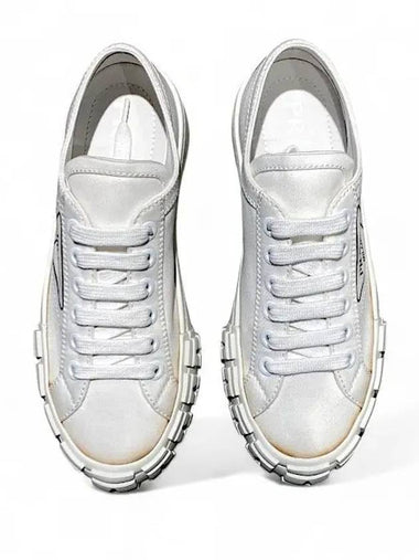 Women s White Gabardine Sneakers 1E939L GUD F0009 - PRADA - BALAAN 1