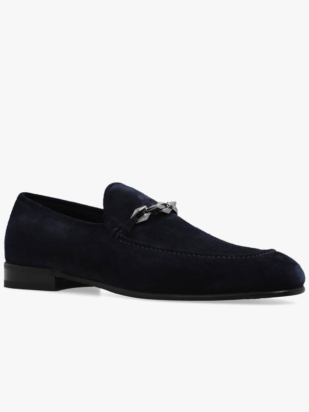 Jimmy Choo ‘Marti’ Suede Loafers, Men's, Navy Blue - JIMMY CHOO - BALAAN 4