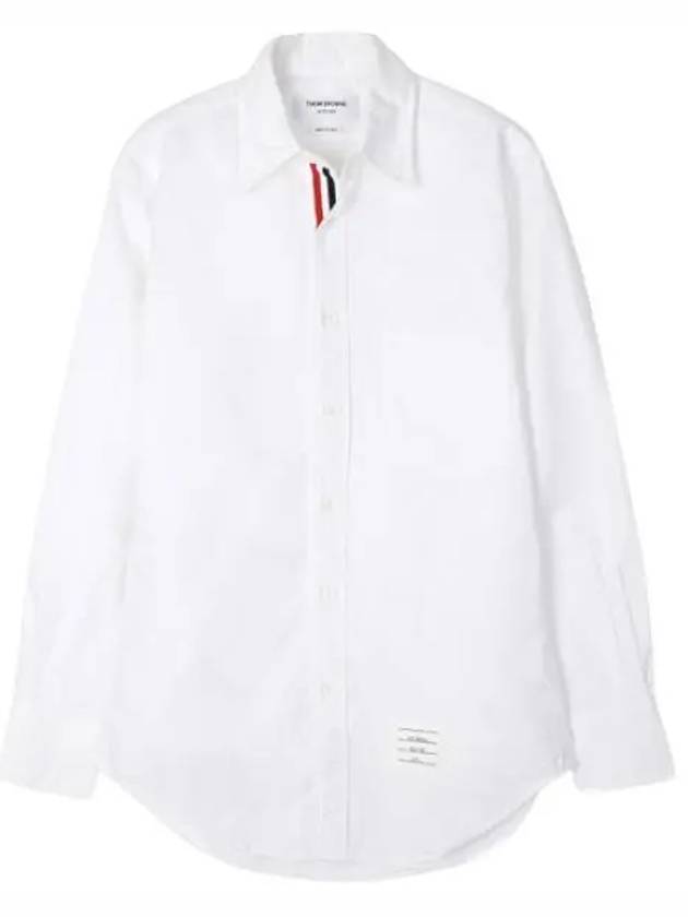 Men's Logo Patch Classic Cotton Long-Sleeve Shirt White - THOM BROWNE - BALAAN 2