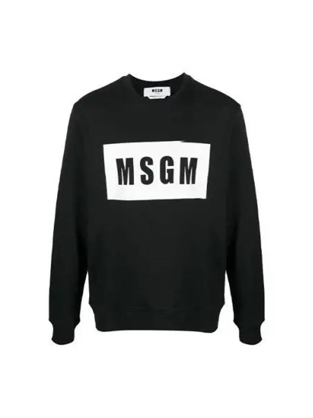 Box Logo Print Sweatshirt Black - MSGM - BALAAN 2