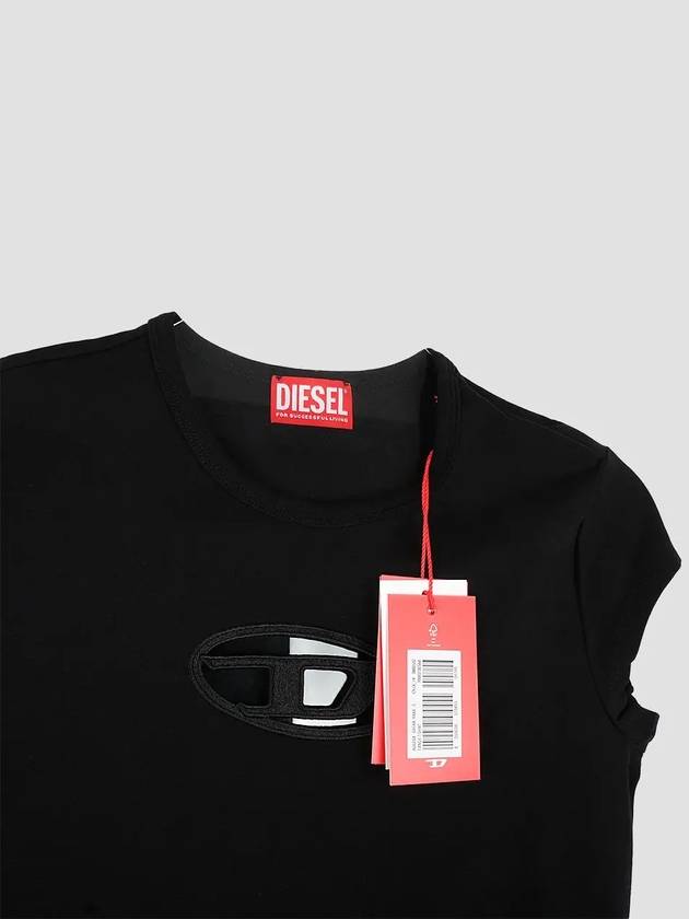 T Angie Peekaboo Logo Short Sleeve T-Shirt Black - DIESEL - BALAAN 6