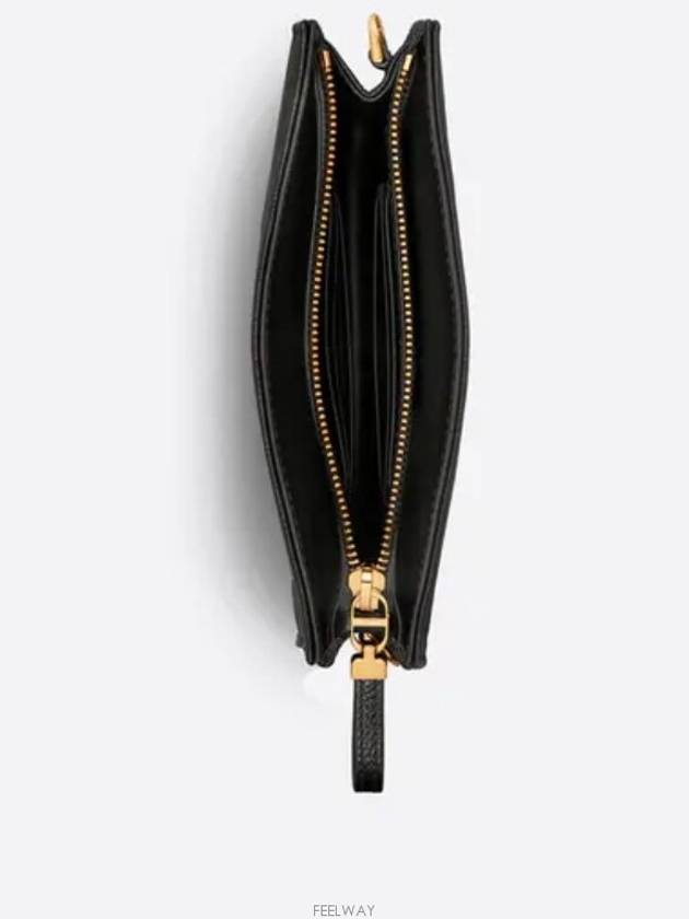 Caro Supple Cannage Calfskin Chain Zipper Cross Pouch Bag Black - DIOR - BALAAN 5