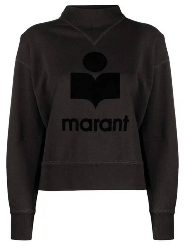 Moby Velvet Logo Sweatshirt Fade Black SW0003FA A1M07E 02FK - ISABEL MARANT - BALAAN 1