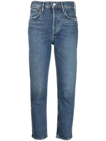 Riley Crop Denim Jeans Blue - AGOLDE - BALAAN 1