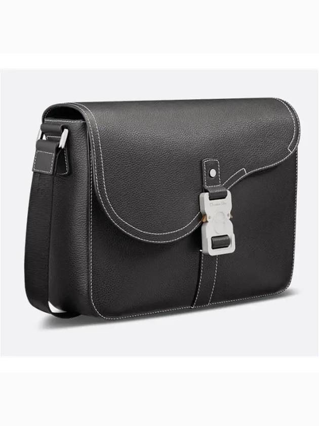 Saddle Grained Calfskin Messenger Bag Black - DIOR - BALAAN 4