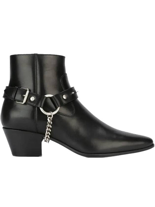 Wyatt Studded Harness Chelsea Boots Black - SAINT LAURENT - BALAAN 1