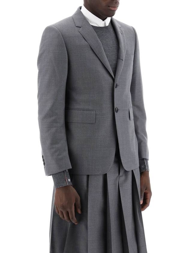 Super 120S Wool Twill Single Breasted Classic Jacket Grey - THOM BROWNE - BALAAN 3