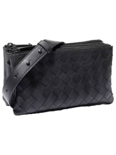 Triple Zipper Cross Bag Black - BOTTEGA VENETA - BALAAN 2