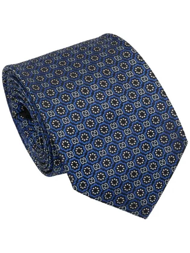 Ken Scott Print Silk Tie Blue - GUCCI - BALAAN.