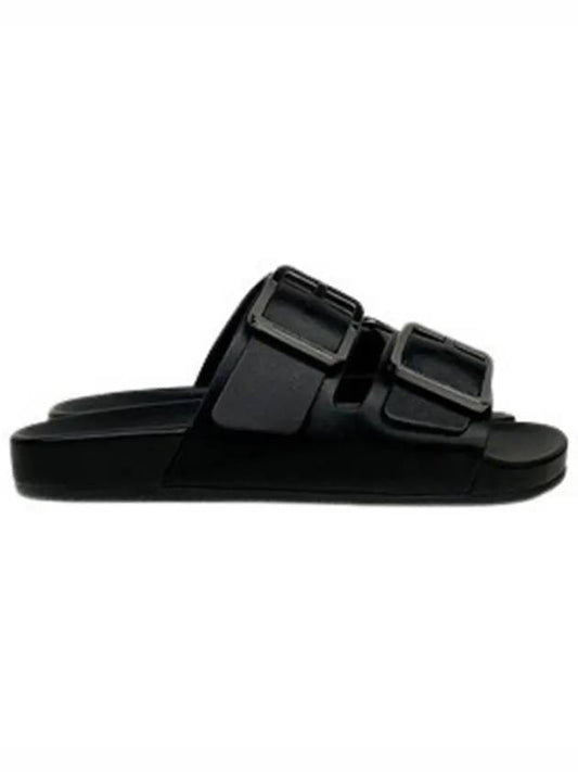 Men's Mallorca Buckle Sandals Slippers Black - BALENCIAGA - BALAAN.