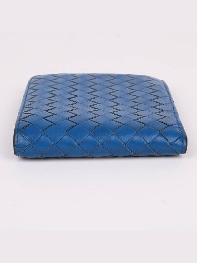 Intrecciato blue leather bifold wallet - BOTTEGA VENETA - BALAAN 6