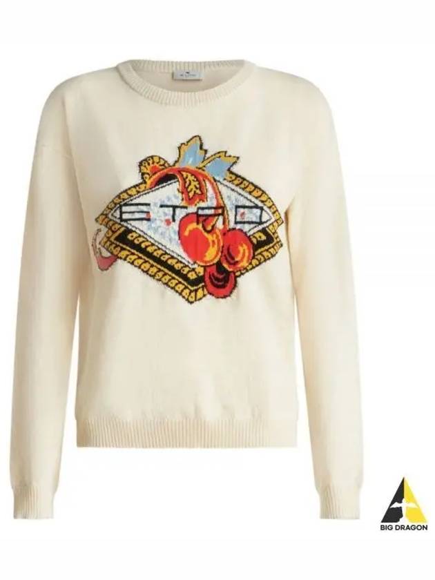 Logo Jacquard Knit Top White - ETRO - BALAAN 2