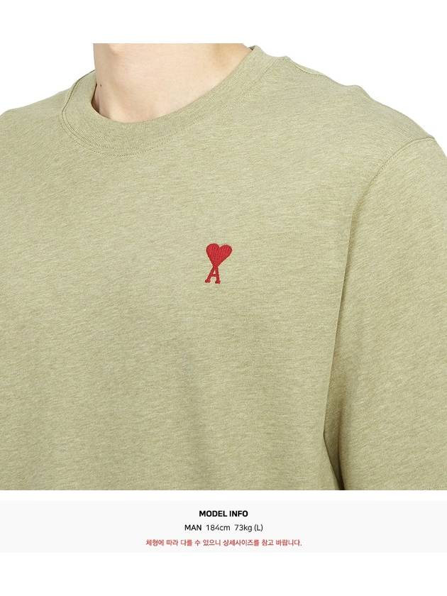 Small Heart Logo Boxy Fit Short Sleeve T-Shirt Heather Sage - AMI - BALAAN 8