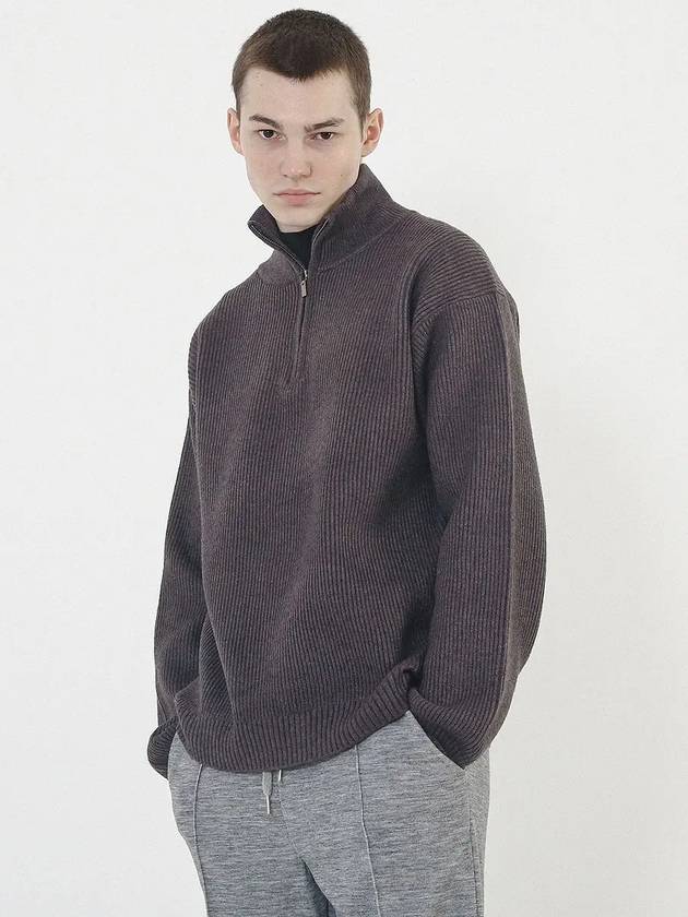 Modal Knit Half Zip up Charcoal - CHANCE'S NOI - BALAAN 3