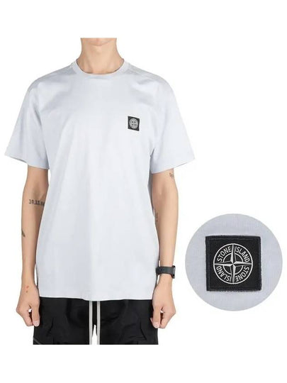 Logo Patch Short Sleeve T-Shirt Blue - STONE ISLAND - BALAAN 2