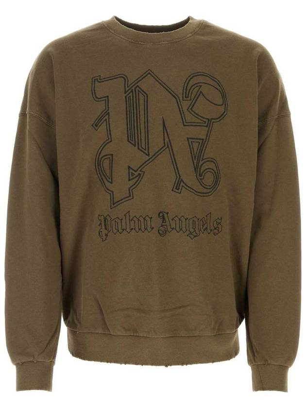 23 fw Organic Cotton Sweatshirt WITH Embroidered Monogram PMBA074E23FLE0016010 B0650471850 - PALM ANGELS - BALAAN 2