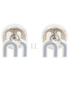 Enameled Metal Earrings Grey - MIU MIU - BALAAN 2