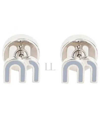 Enameled Metal Earrings Grey - MIU MIU - BALAAN 2