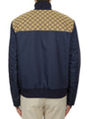 Interlocking G Nylon Canvas Zip Up Jacket Navy - GUCCI - BALAAN 5