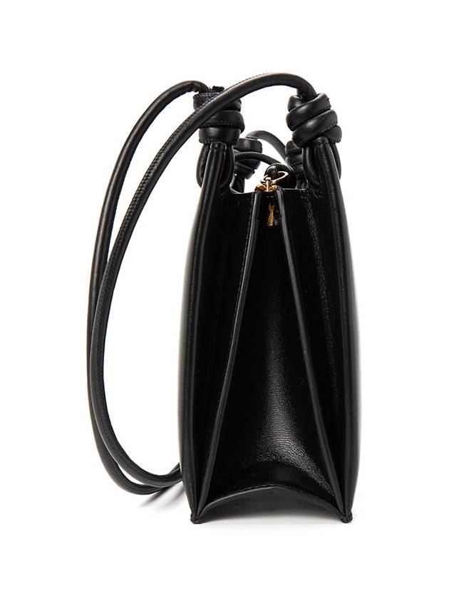 Giro Knotted Leather Small Shoulder Bag Black - JIL SANDER - BALAAN 4