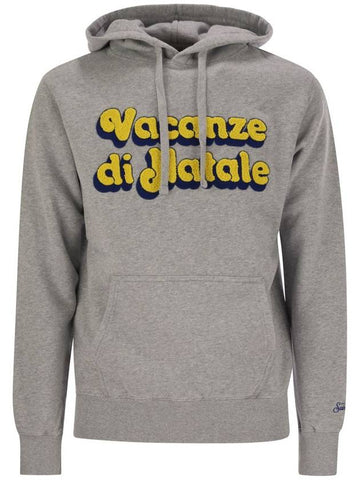 Men's grey Tribeca sweatshirt with Vacanze di Natale logo embroidery - MC 2 SAINT BARTH - BALAAN 1