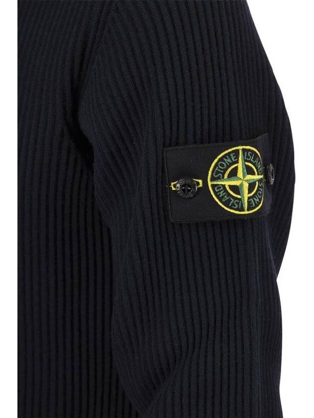 Crewneck Full Rib Wool Knit Top Navy - STONE ISLAND - BALAAN 5